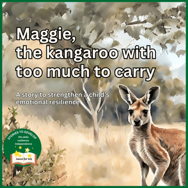 Maggie, the kangaroo with too much to carry